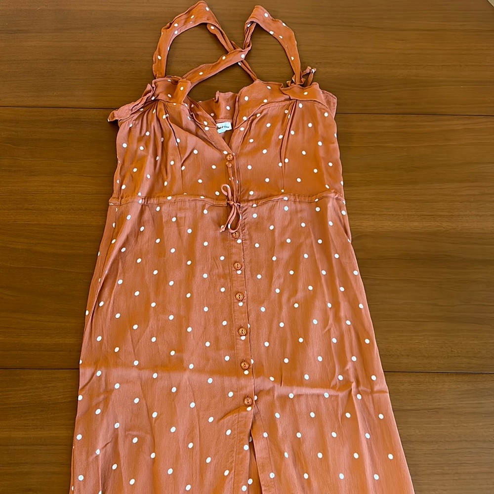 For Love and Lemons Orange Polka Dot Dress
